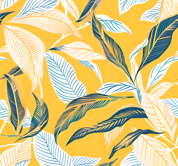 Mediterrane flora geel behang - TenStickers