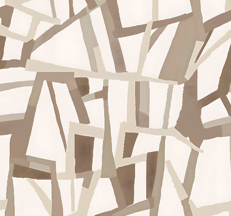 Beige scandinavische stijl behang abstract - TenStickers