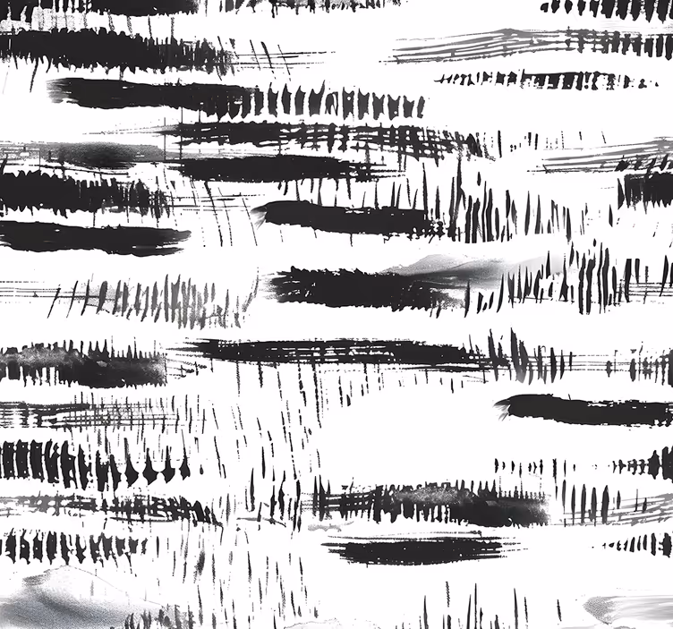 Streken zwarte verf behang abstract - TenStickers