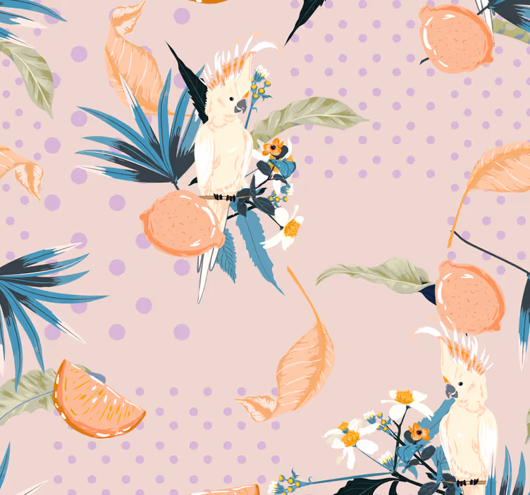 Tropisch kaketoe-motief jungle behang - TenStickers