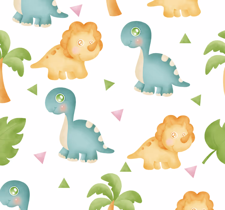 Waterverf ontwerp dinosaurussen behang - TenStickers