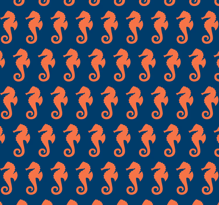 Zeepaardjes patroon behang - TenStickers