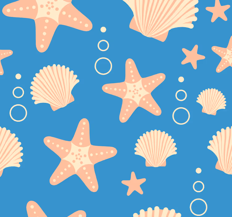 Mariene motieven patroon behang - TenStickers