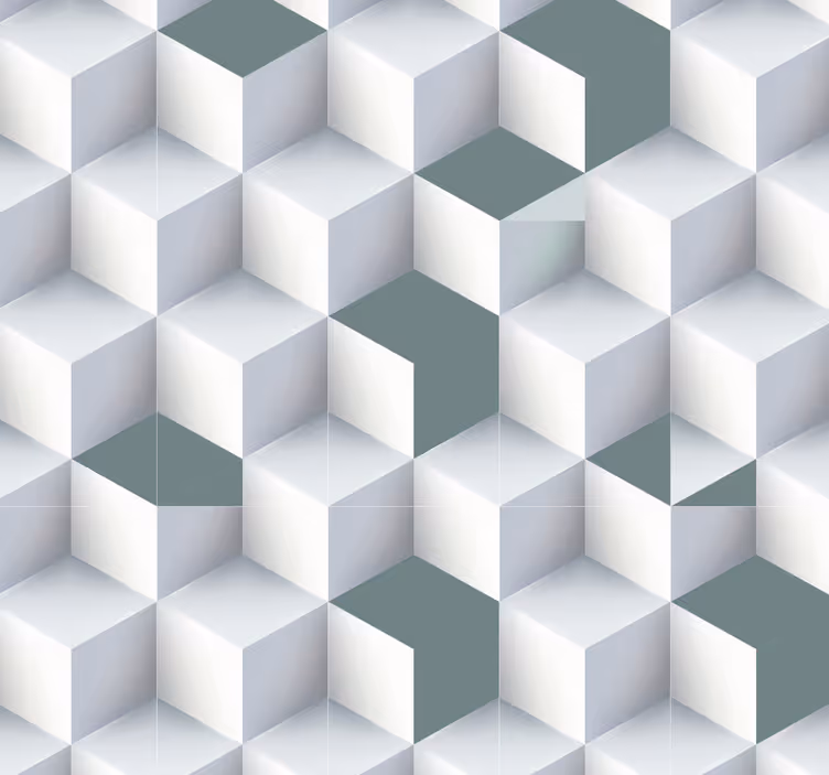 Geometrische kubusillusie behang geometrisch - TenStickers