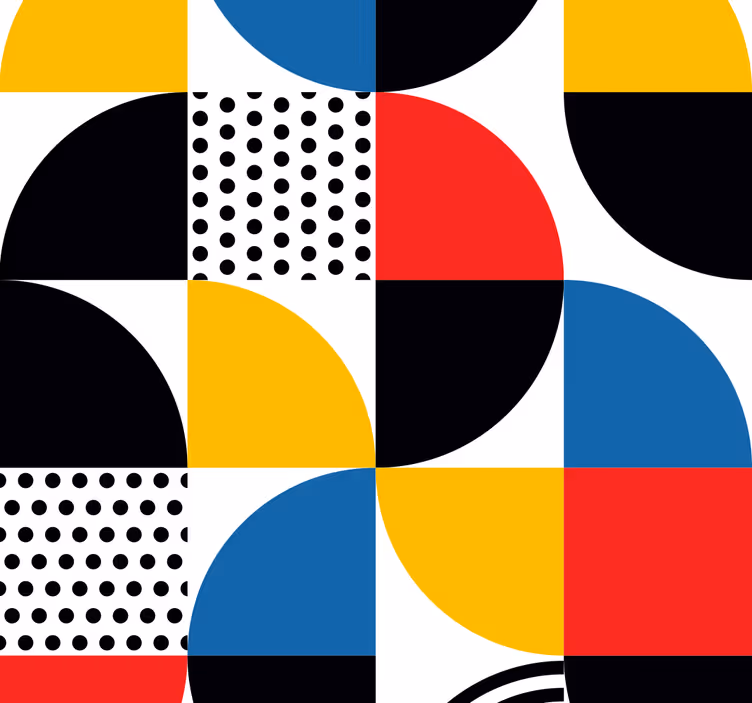 Geometrische cirkels fusie behang geometrisch - TenStickers