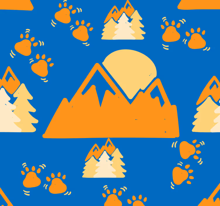 Bergbeeravontuur babykamer behang - TenStickers