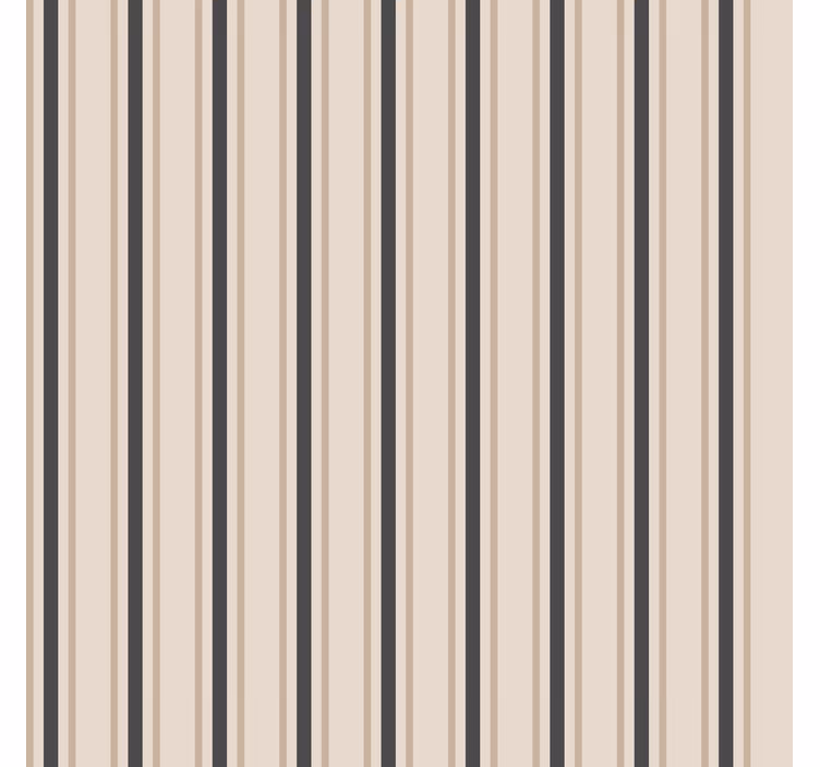 Zwarte en beige kleuren behang verticale strepen - TenStickers