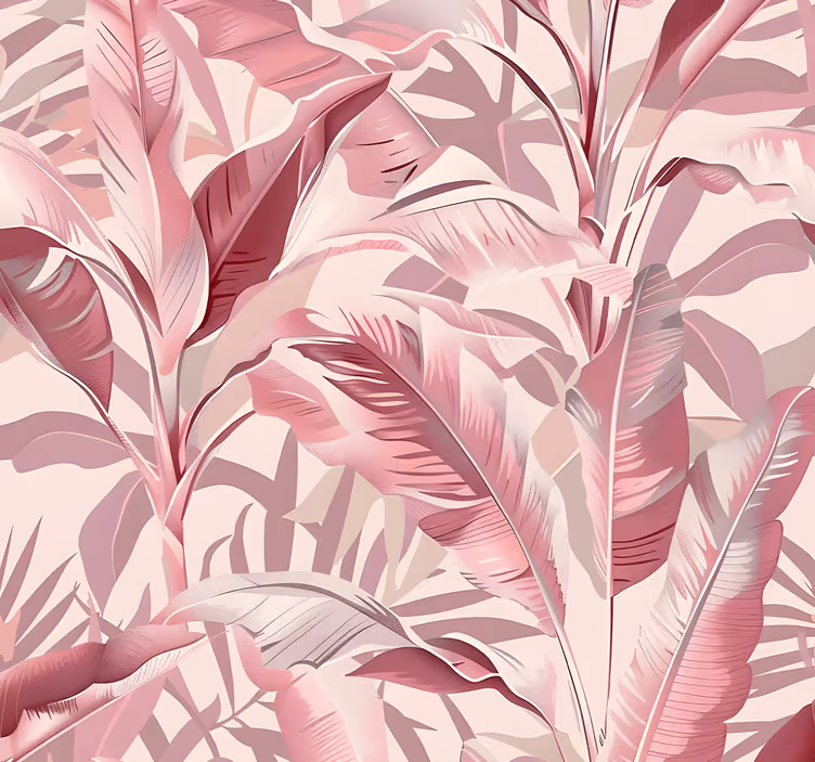 Regenwoud ontwerp roze behang - TenStickers