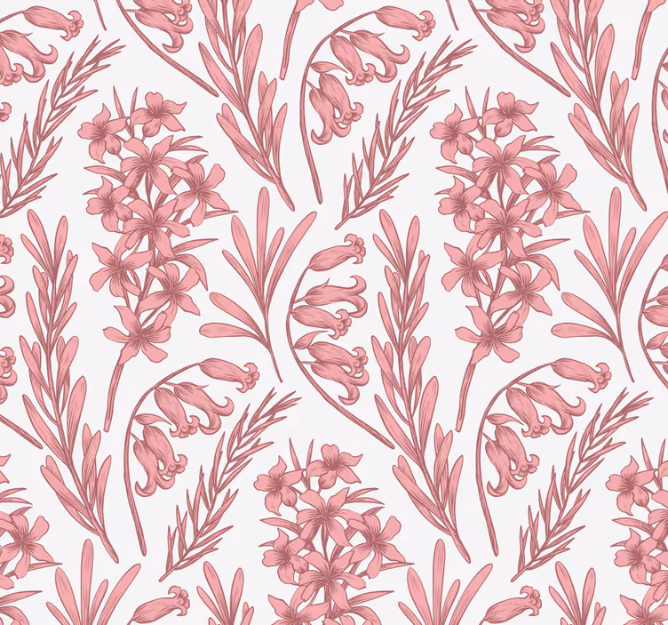 Bloemen behang lavendel bloemenpatroon - TenStickers