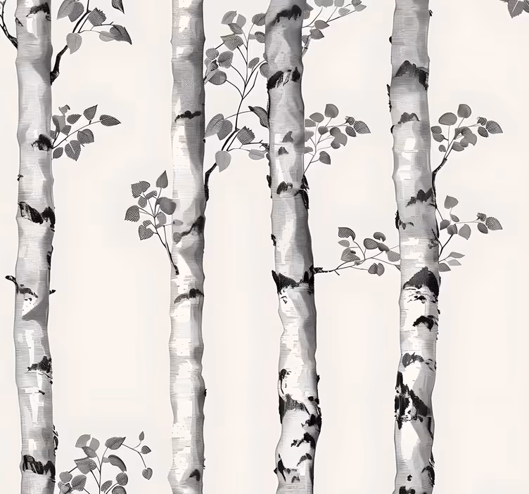 Wintergrote bomen behangpapier ingang - TenStickers