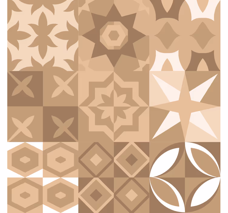 Portugese beige tegels behang  - TenStickers