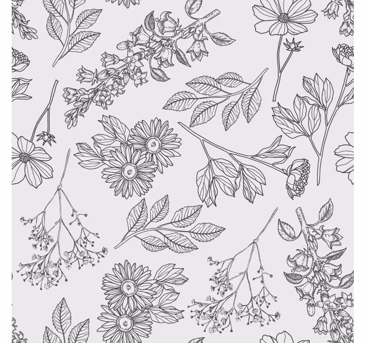 Beige bloemmotief behangpapier gang - TenStickers