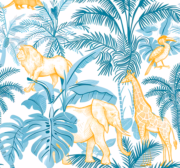 Afrikaans patroon dieren behang - TenStickers