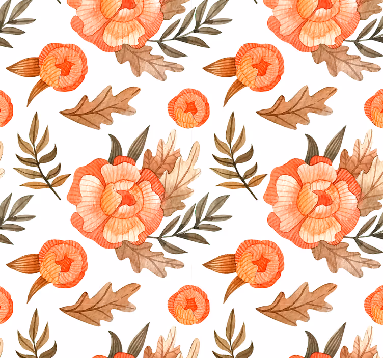 Motief van bloemstuk bloemen behang - TenStickers