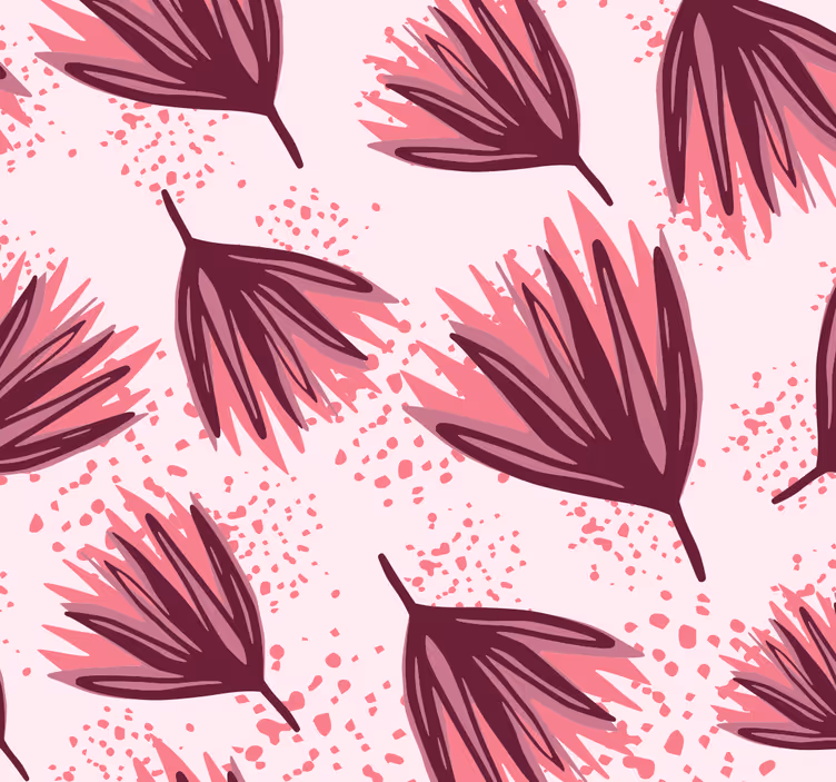 Roze patroonmotief bloemen behang - TenStickers