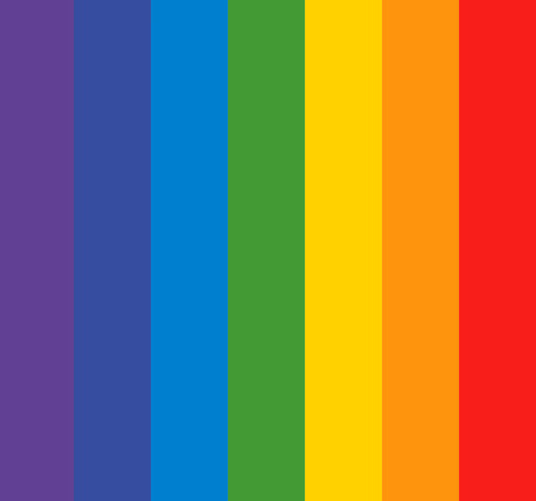 Regenboogkleuren verticale strepen behang - TenStickers