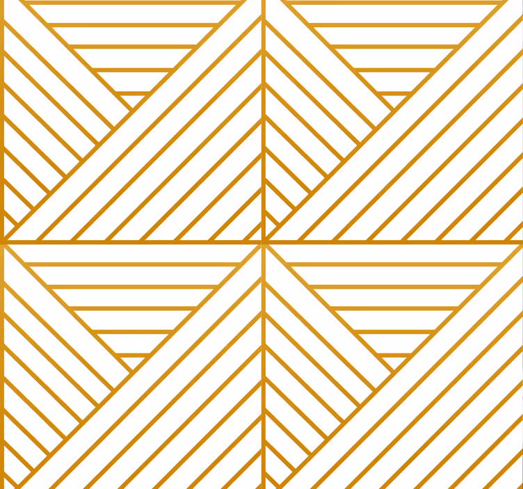 Gouden geometrische lijnen behang woonkamer - TenStickers