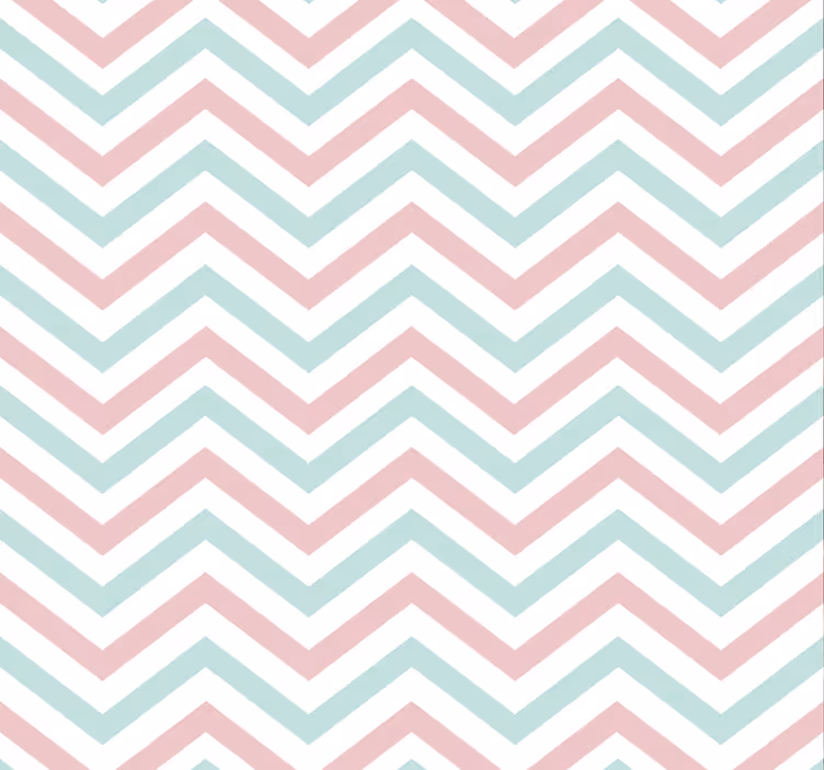 Kleuren van pastel in zigzag behang woonkamer - TenStickers