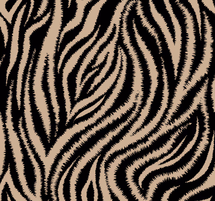 Vliesbehang voor de eetkamer Onregelmatig zwart en beige zebrapat - TenStickers