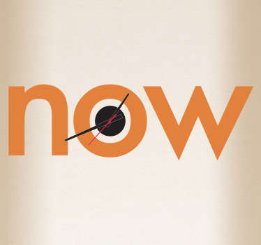 Sticker decoratie muur klok now