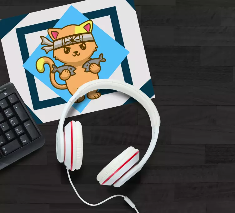 Anime muismat schattige kattenstrijder - TenStickers