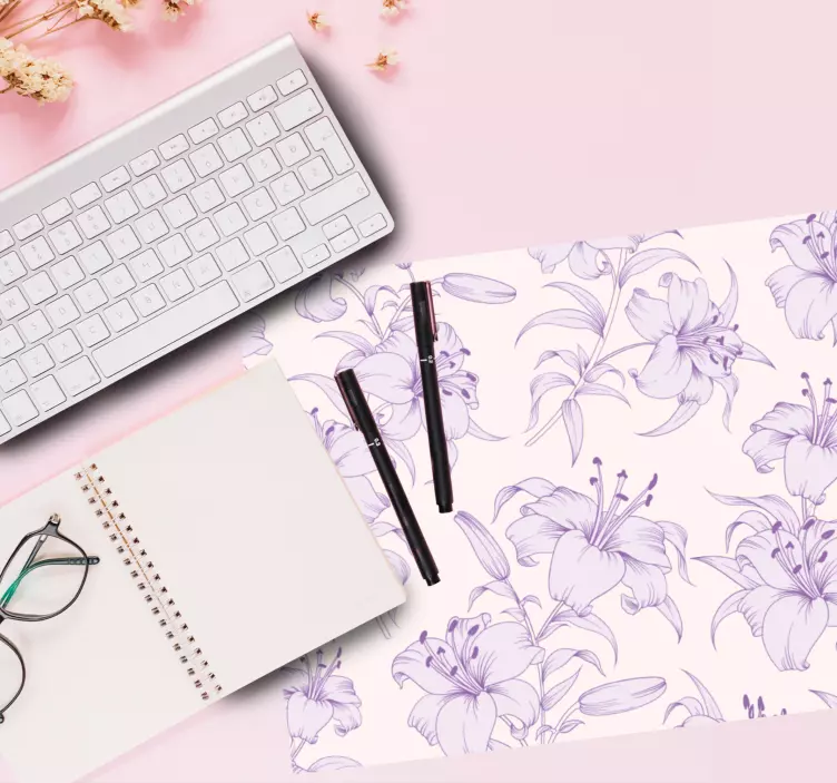 Bloemenmotief achtergrond patronen muismat - TenStickers