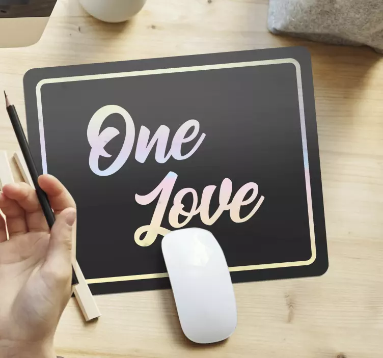 Citaat muismat one love quote - TenStickers