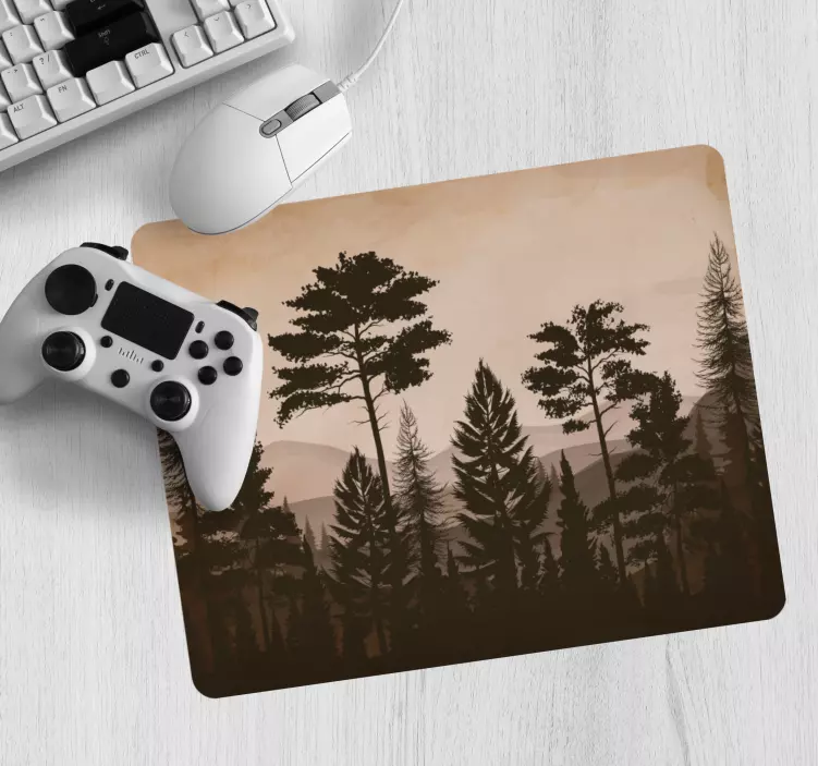 Gaming muismat silhouet boslandschap - TenStickers