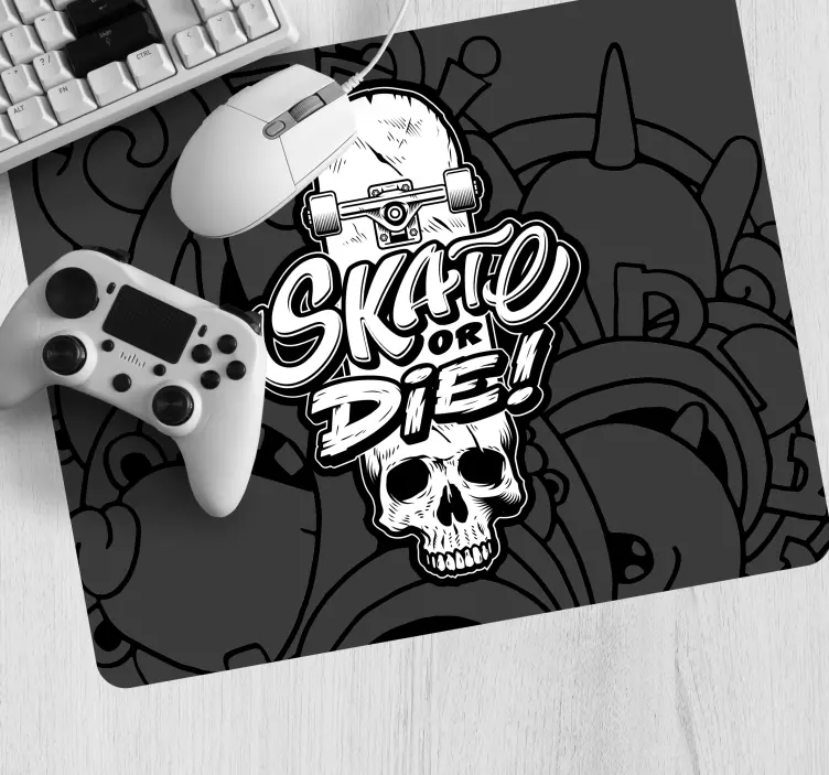 Gaming muismat skateboard doodskop grafiek - TenStickers