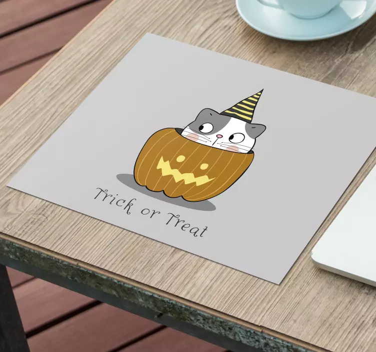 Gaming muismat speelse kat pompoen - TenStickers