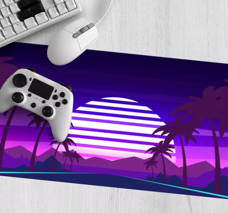 Gaming muismat vibrant zonsondergang landschap - TenStickers