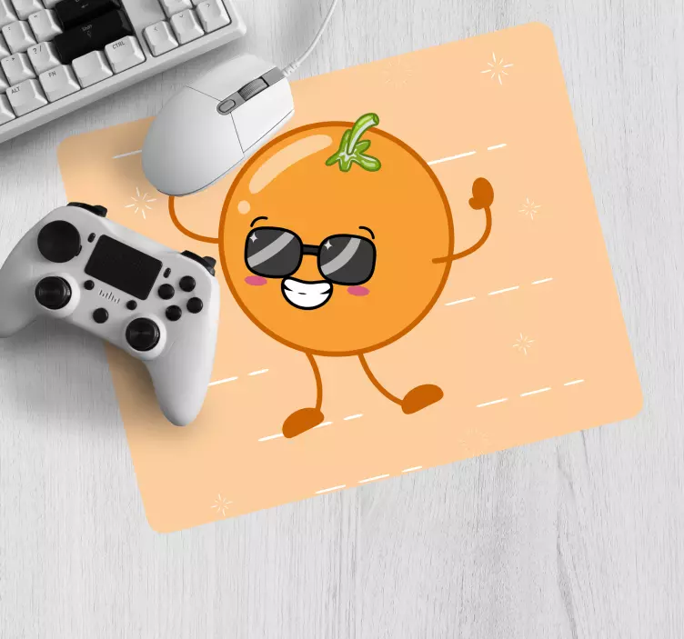 Gaming muismat vrolijk oranje personage - TenStickers