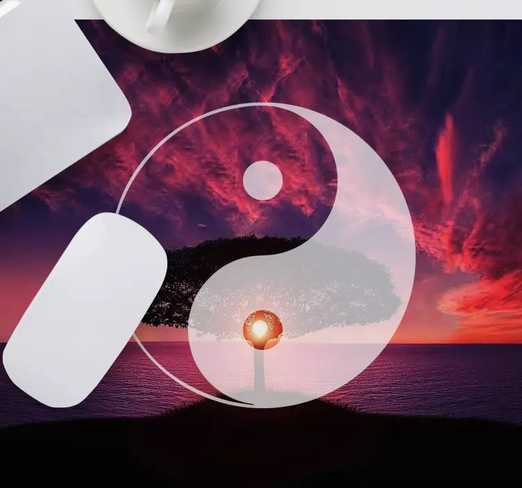Gaming muismat yin yang zonsondergang - TenStickers