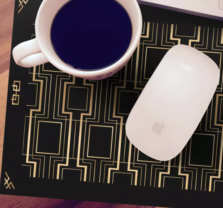 Geometrische gouden lijnen patronen muismat - TenStickers