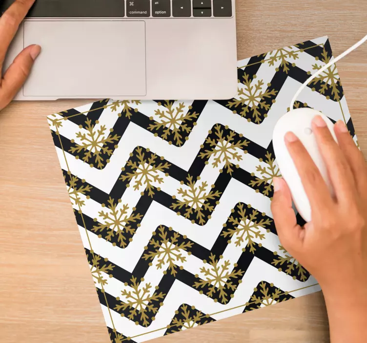 Muismat kerst feestelijk sneeuwvlokkenpatroon - TenStickers