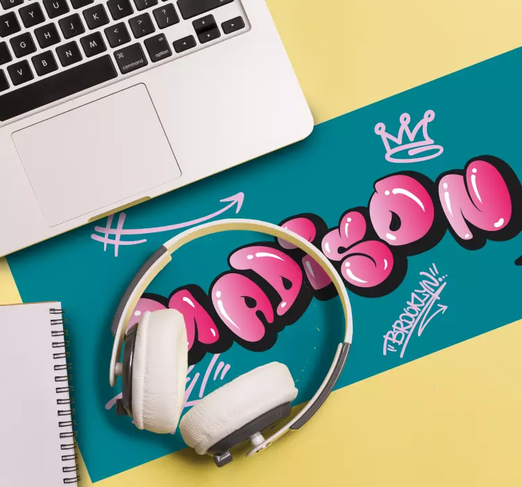 Muismat met naam bold naam kunstwerk - TenStickers