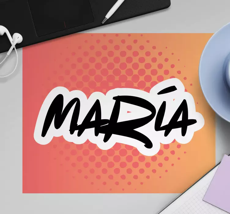 Muismat met naam bold naam ontwerp - TenStickers