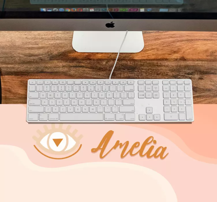 Muismat met naam persoonlijke oogafbeelding - TenStickers