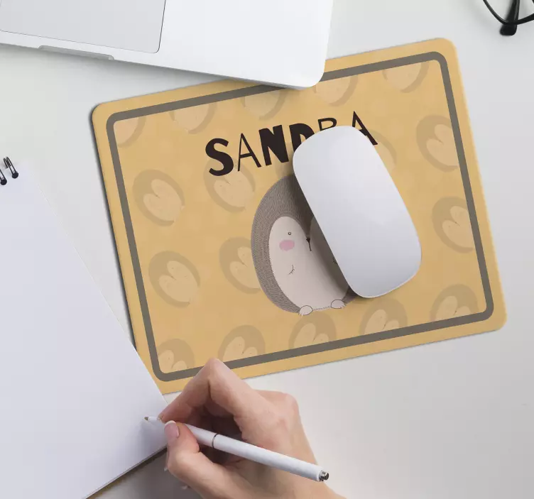 Muismat met naam schattige egel kunstwerk - TenStickers