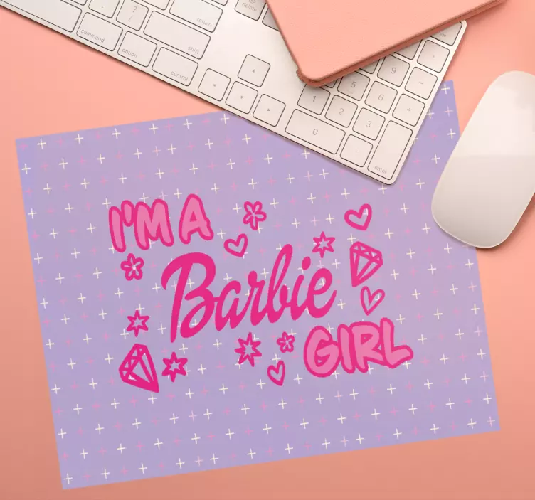 Muismat met naam schattige roze zin - TenStickers