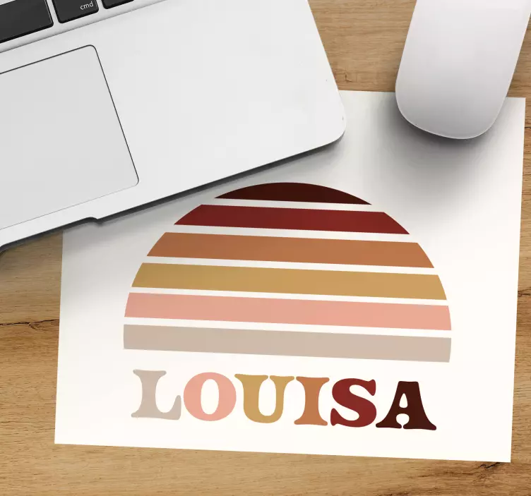 Muismat met naam stijlvolle circulaire strepen - TenStickers