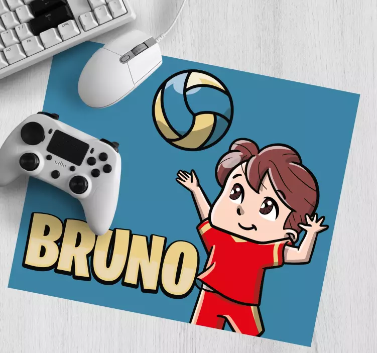 Muismat met naam vrolijk kind aan het spelen - TenStickers