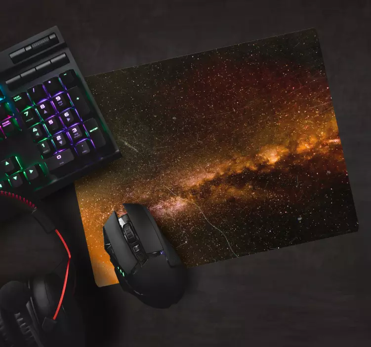 Muismat wereldkaart cosmonautisch melkwegpatroon - TenStickers