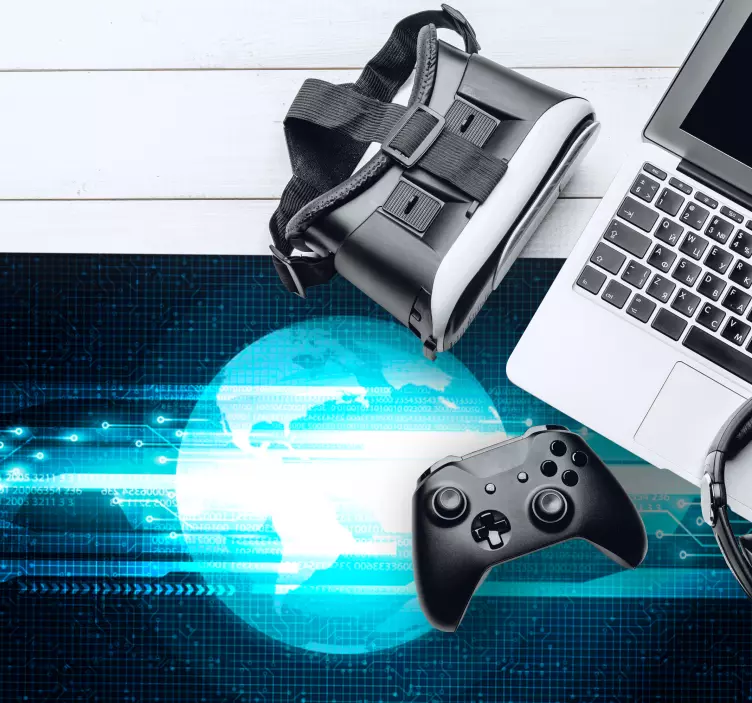 Muismat wereldkaart glanzende globe illustratie - TenStickers