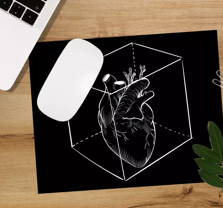 Originele muismat heart cubic illustratie - TenStickers