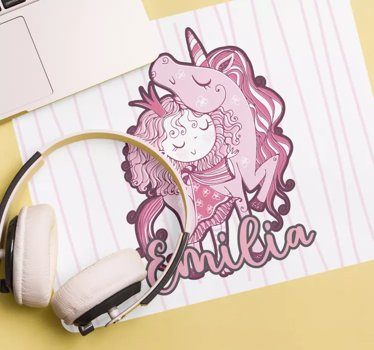 Originele muismat met speelse eenhoornillustratie - TenStickers