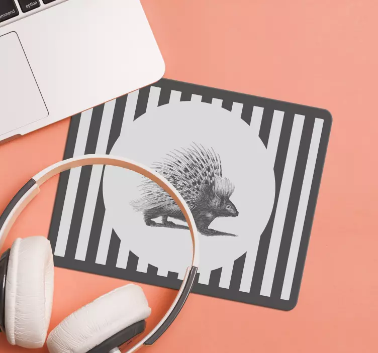 Originele muismat stekelvarken met strepen - TenStickers