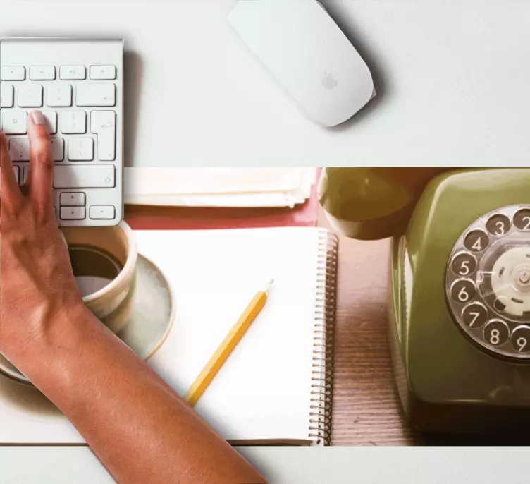 Originele muismat vintage telefoon arrangement - TenStickers