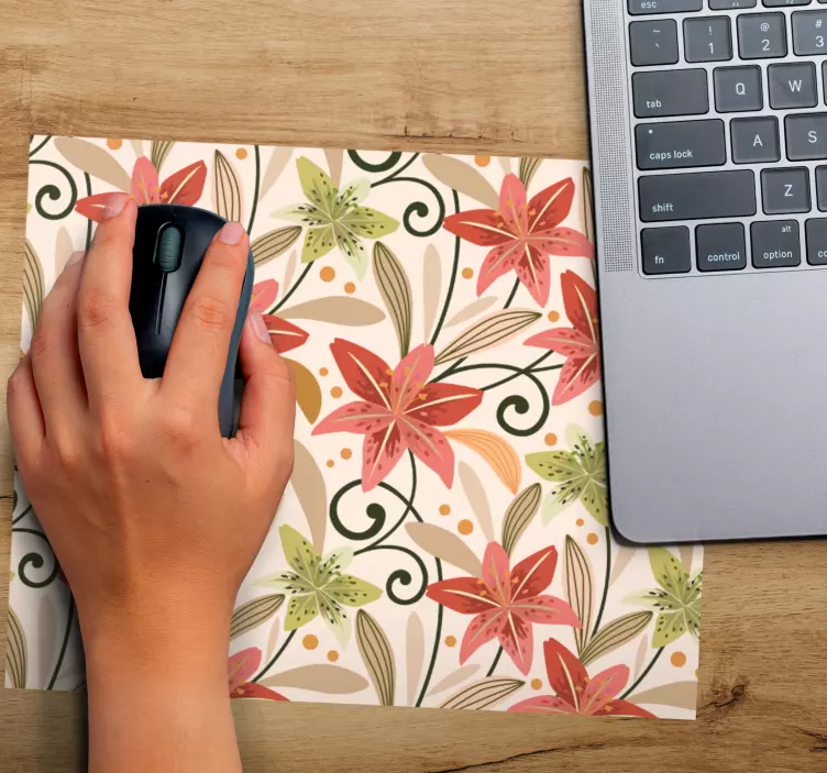 Patronen muismat bloemenprint oppervlak - TenStickers