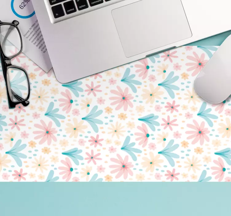 Patronen muismat bloemig pastel motief - TenStickers